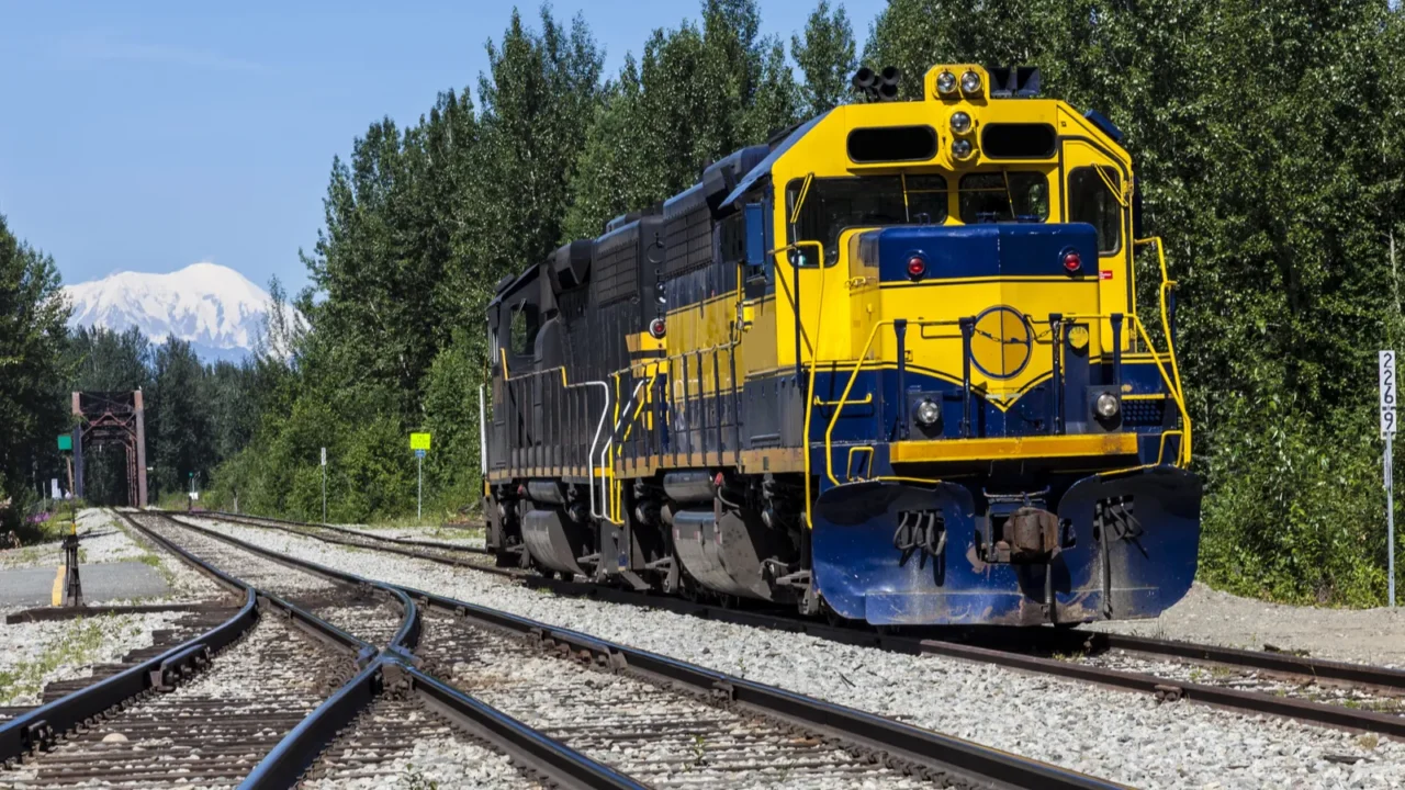 diesel locomotive at talkeetna in alaska