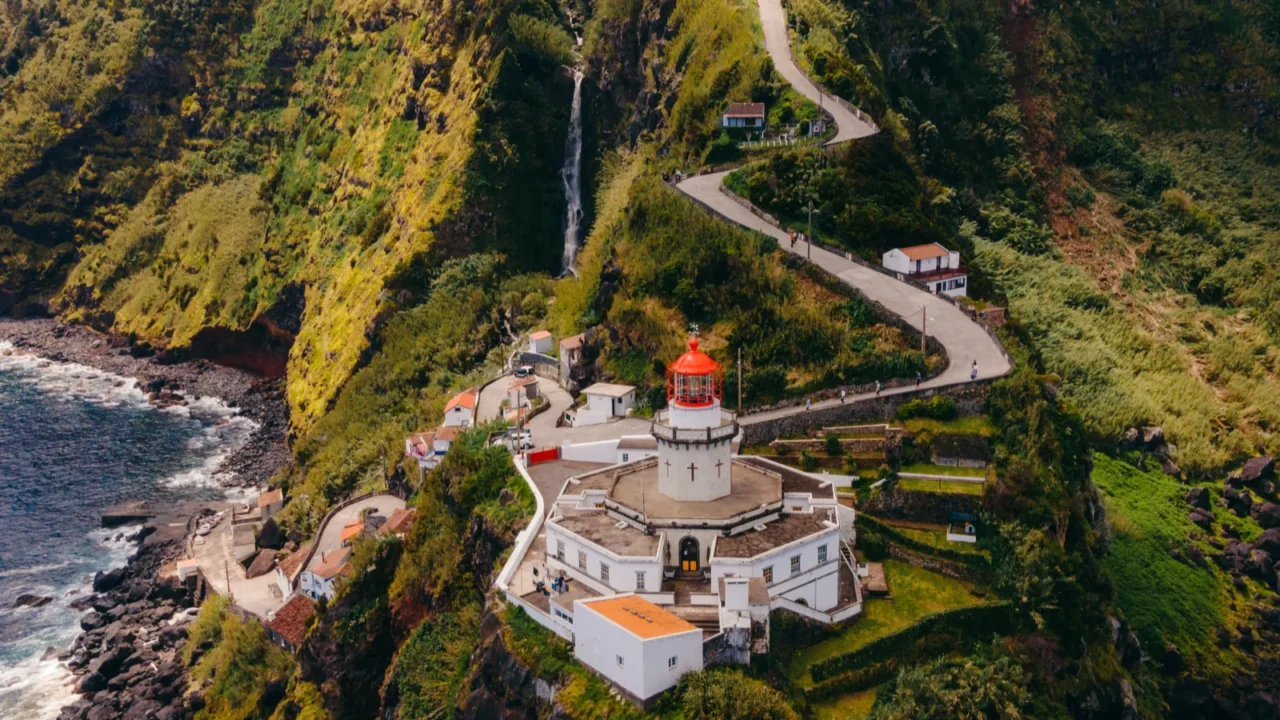 farol do arnel is a graceful lighthouse on sao miguel