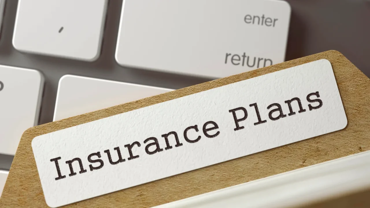 folder index with insurance plans 3d