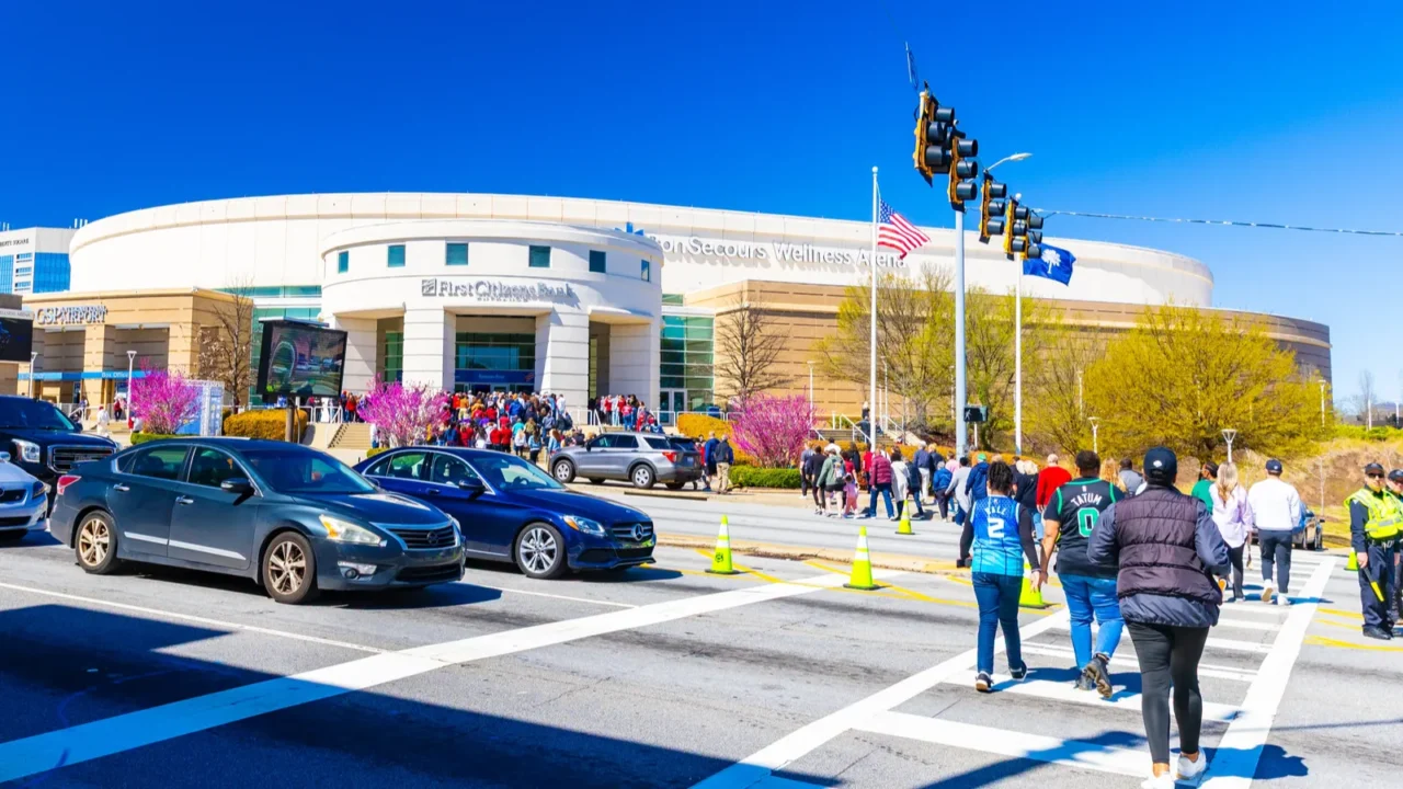 greenville sc  march 3 2023 unidentified fans outside the