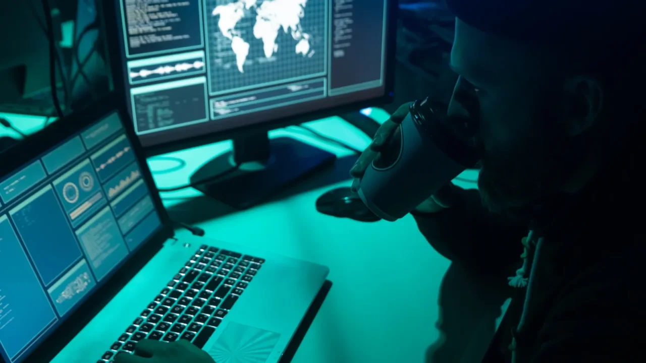 internet fraud darknet data thiefs cybercrime concept hacker attack on