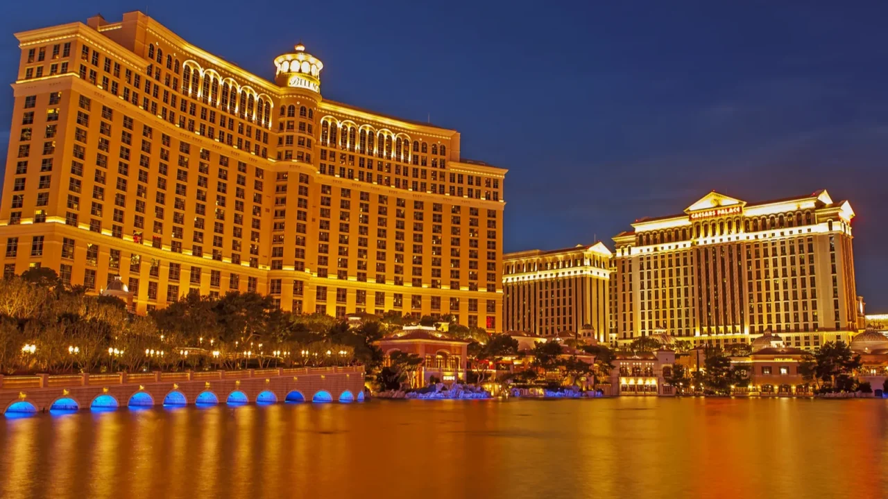 las vegas hotels at night