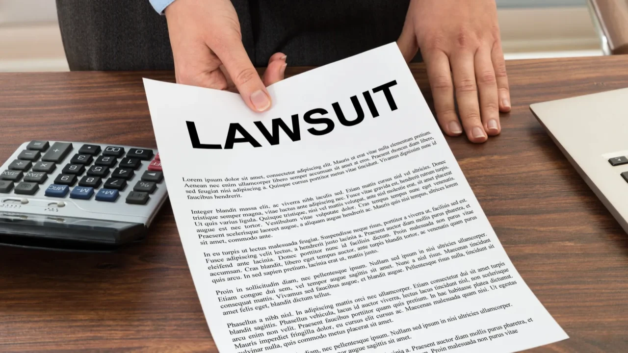 lawyer showing lawsuit document