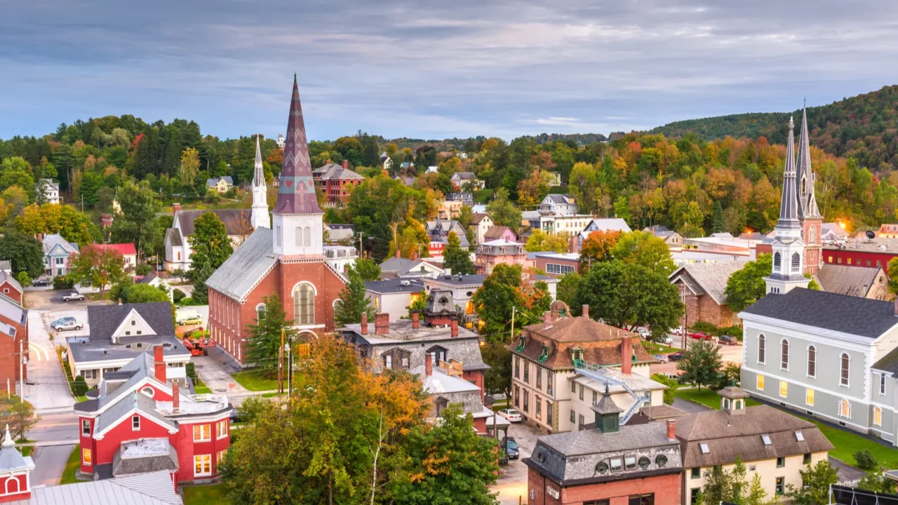 montpelier vermont usa town skyline
