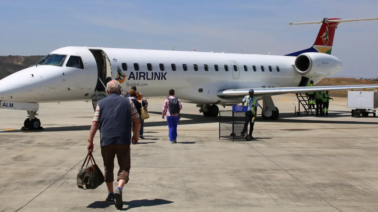 mpumalanga south africa october 2 2018 airlink jet on