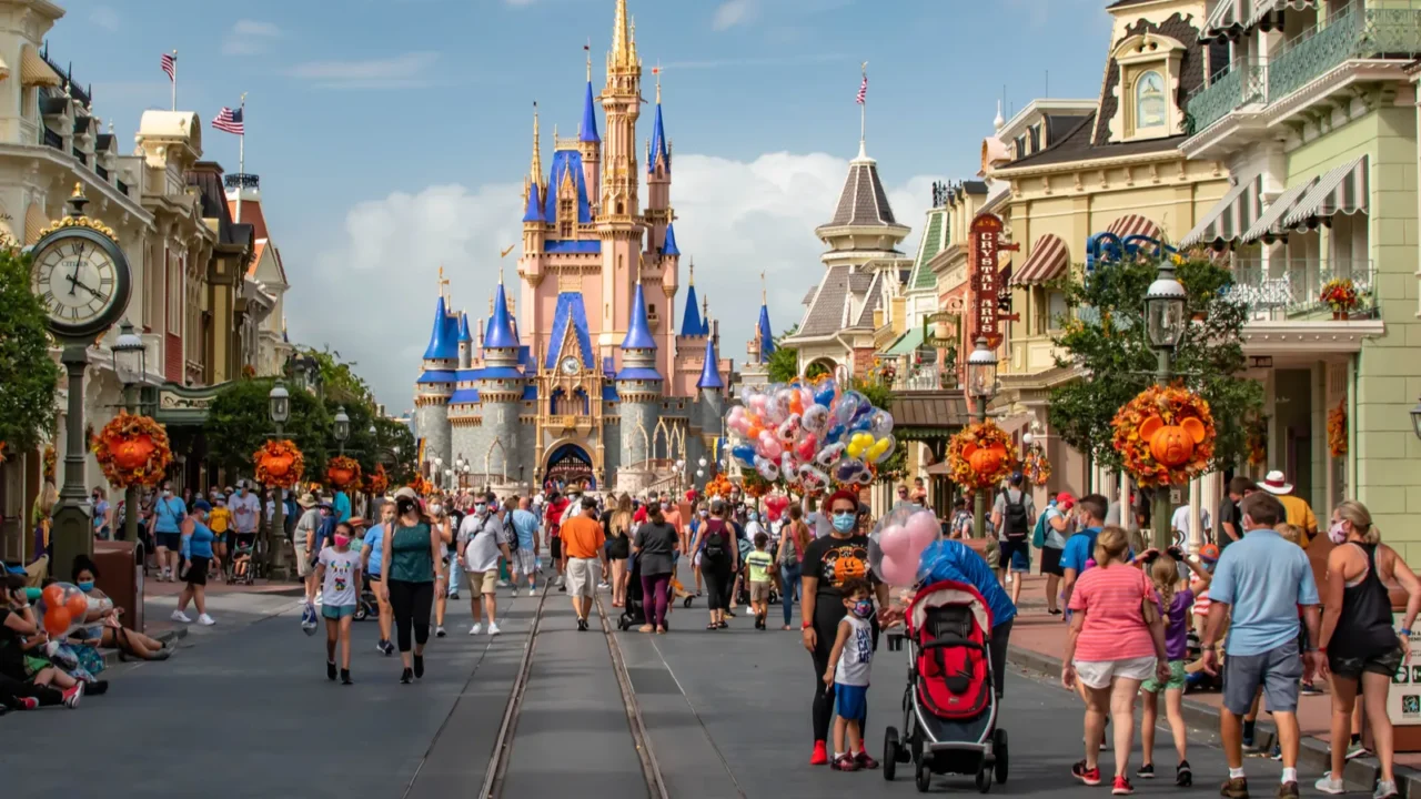 orlando  florida september 21 2020 people walking on main