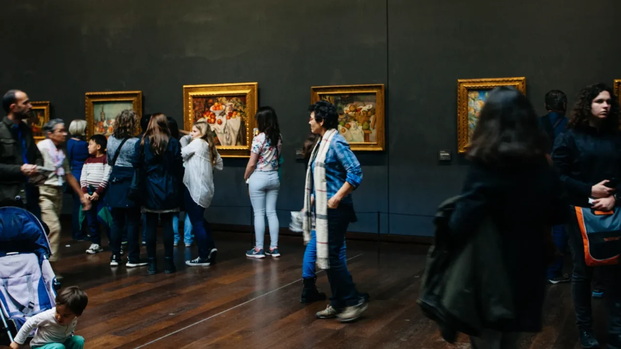 paris france  october 2 2016 visitors in permanent collectio