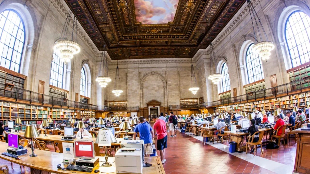 people study in the new york public library in new