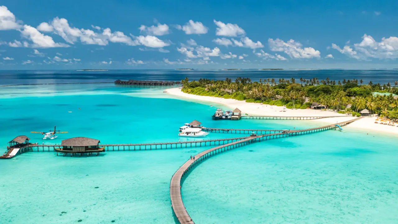 perfect maldives paradise scene tropical aerial landscape seascape luxury water
