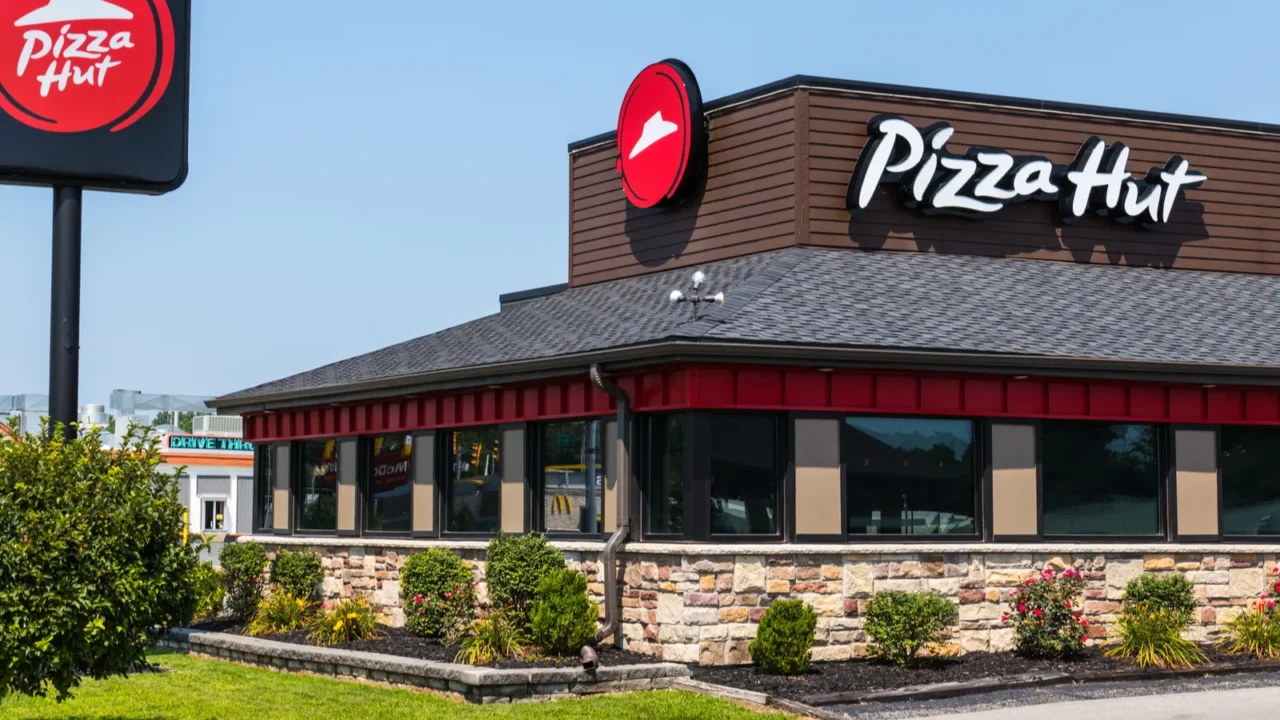 peru  circa august 2018 pizza hut fast casual restaurant