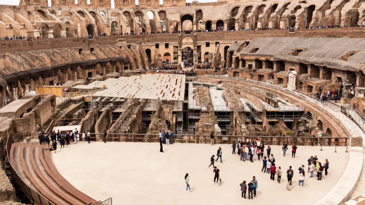 rome italy  june 28 2019 crowd of tourists in