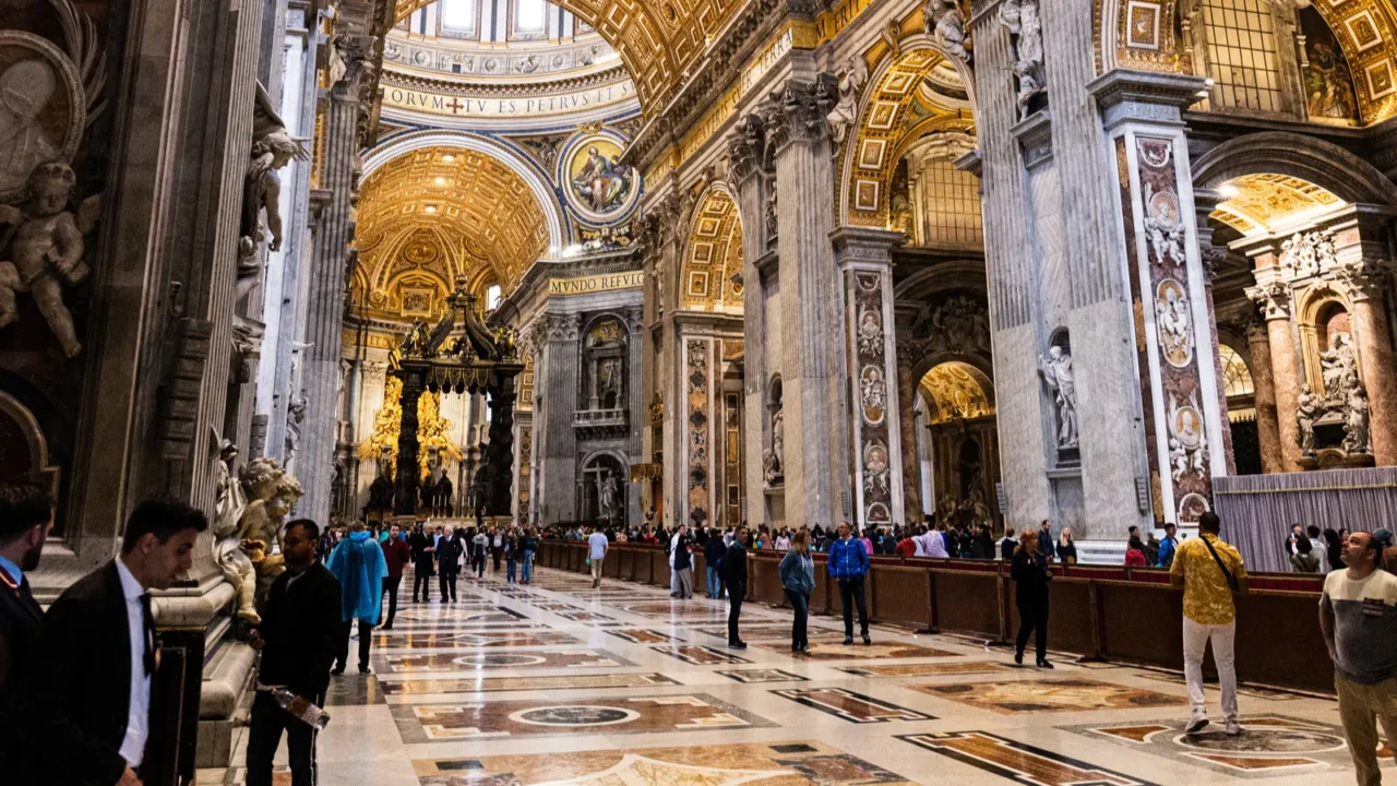 rome italy  june 28 2019 crowd of tourists walking