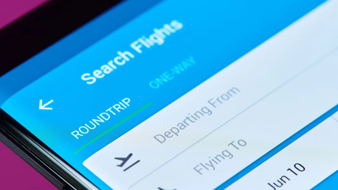 searching flight ticket menu