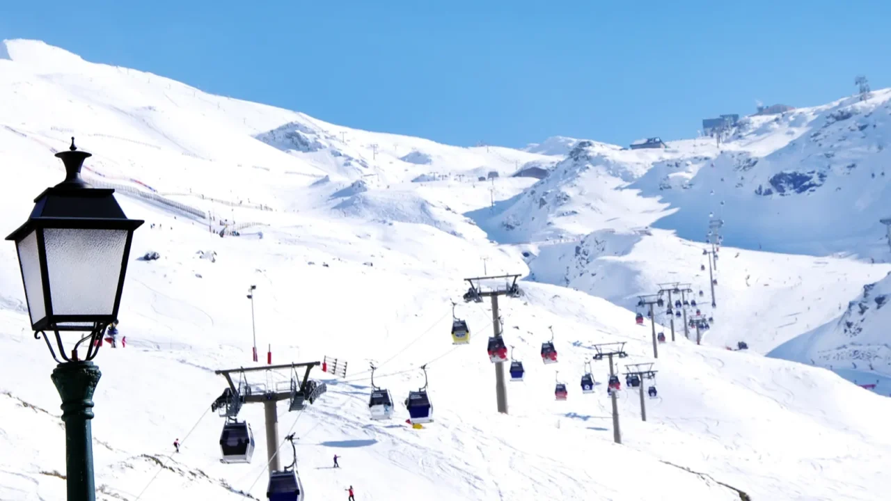 ski resort of sierra nevada in andaluciaspain