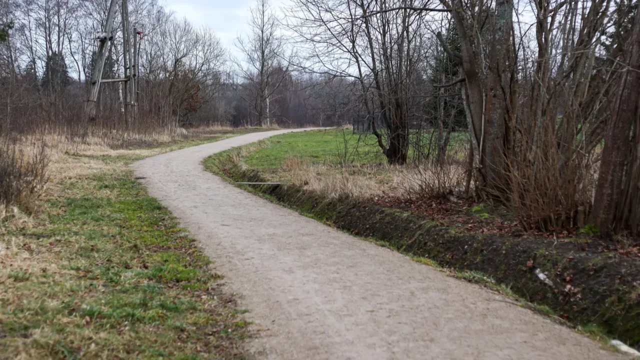 small countryside walking hiking tourism path located in latvia