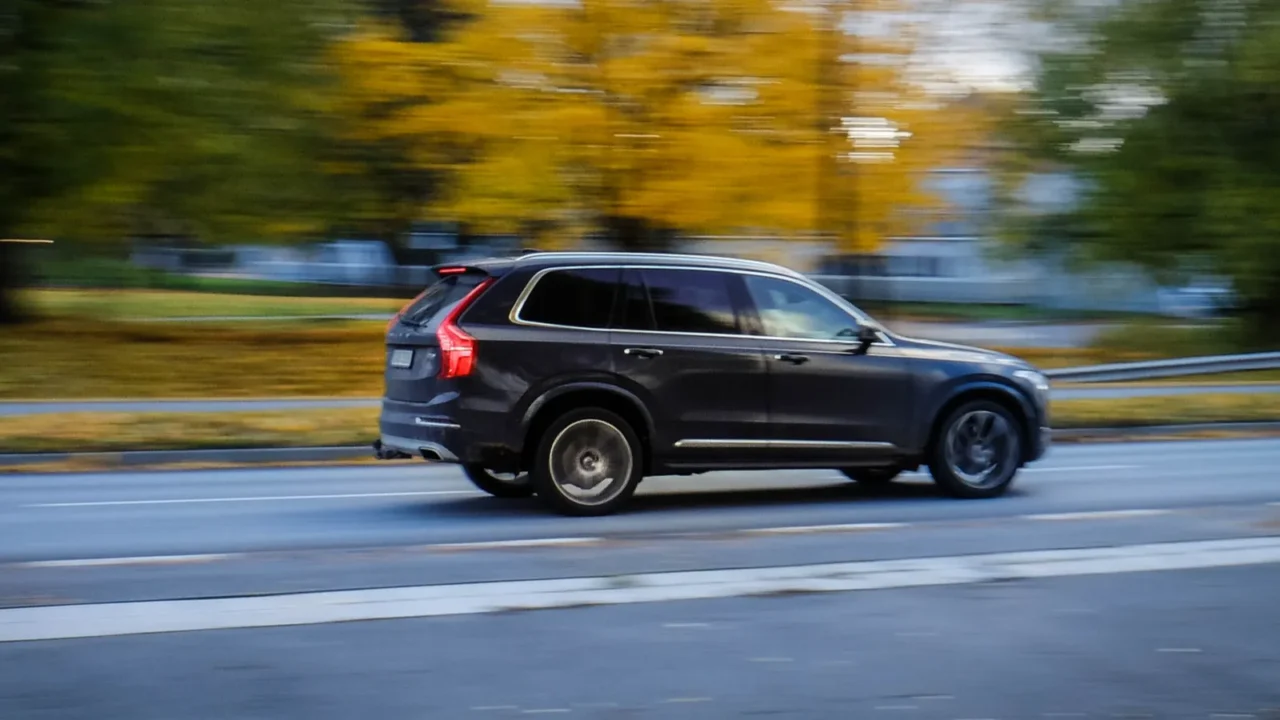 the car captured in motion fast movement freezes in photography