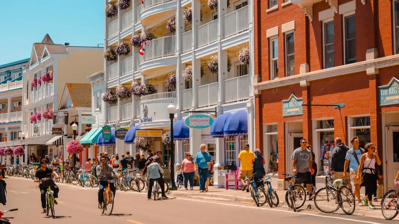 the iconic downtown of mackinac island