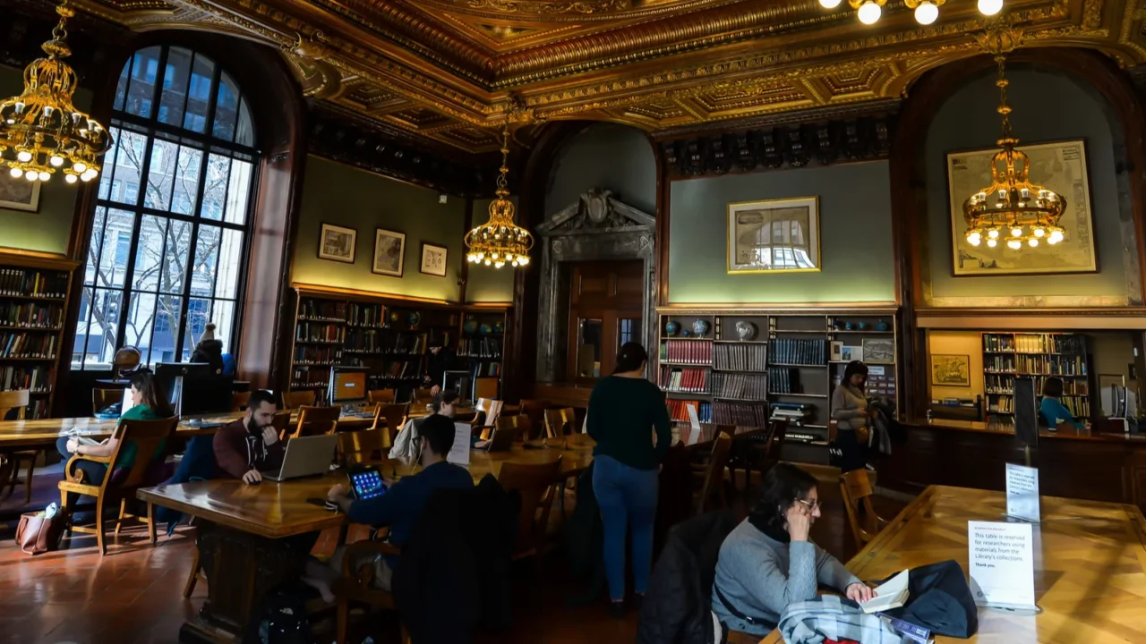 the iconic library in new york  usa
