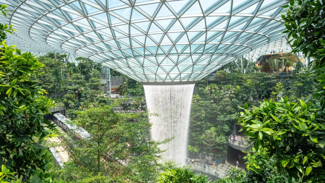 the rain vortex at jewel changi airport singapore