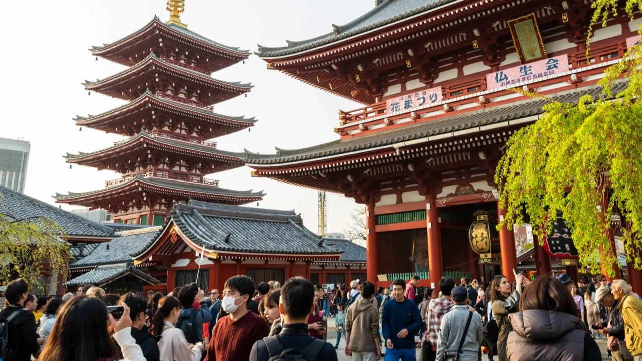 tokyo japan  apr 7 2019 sensoji temple or asakusa