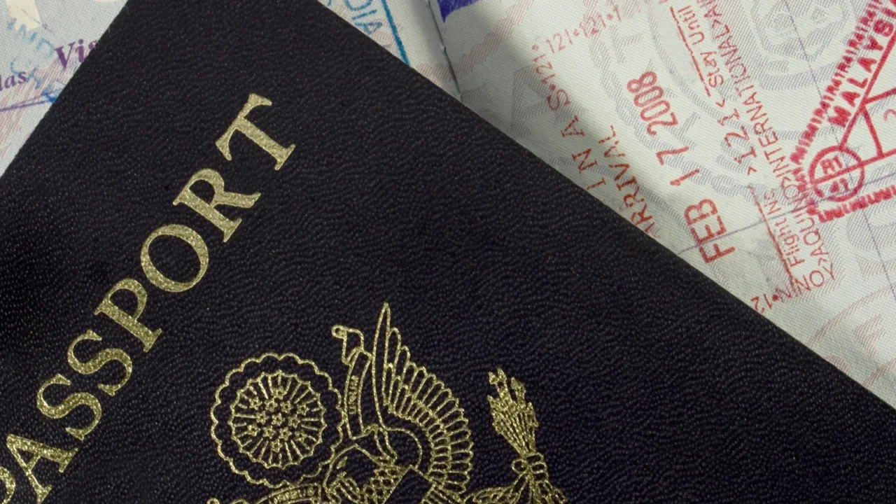 us passort with entry stamps