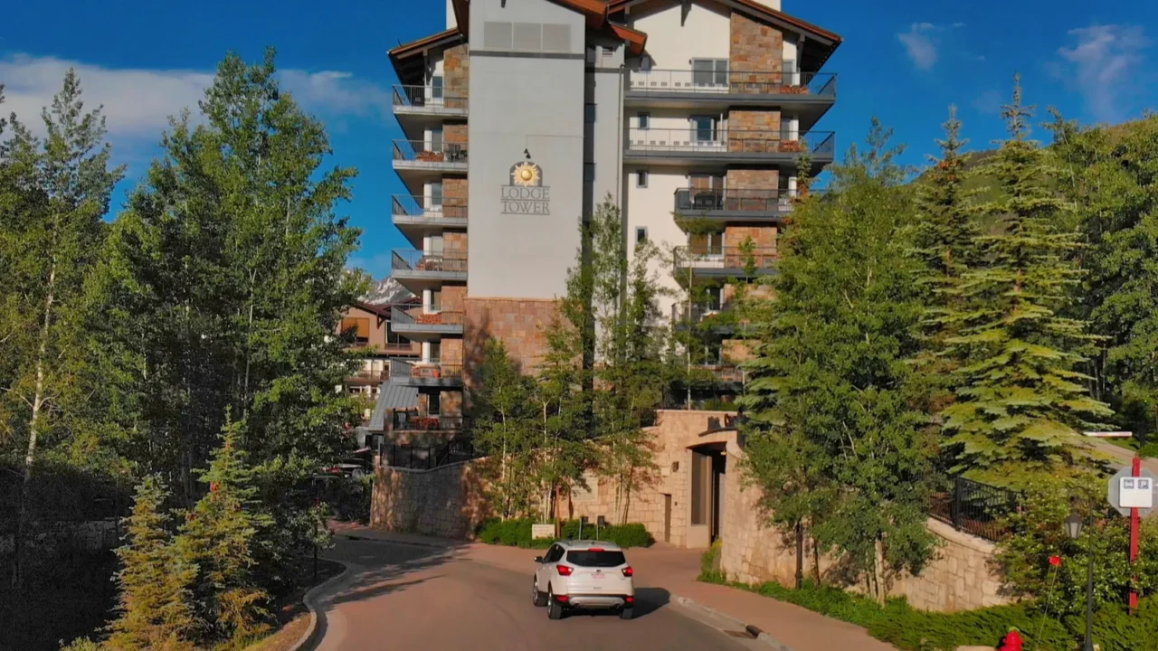 vail co  july 2019 aerial view of hotels and