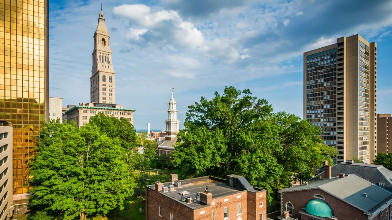 view of buildings in downtown hartford connecticut