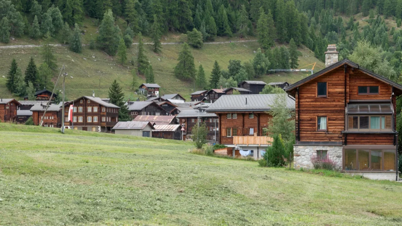village of geschinen in valais in swiss
