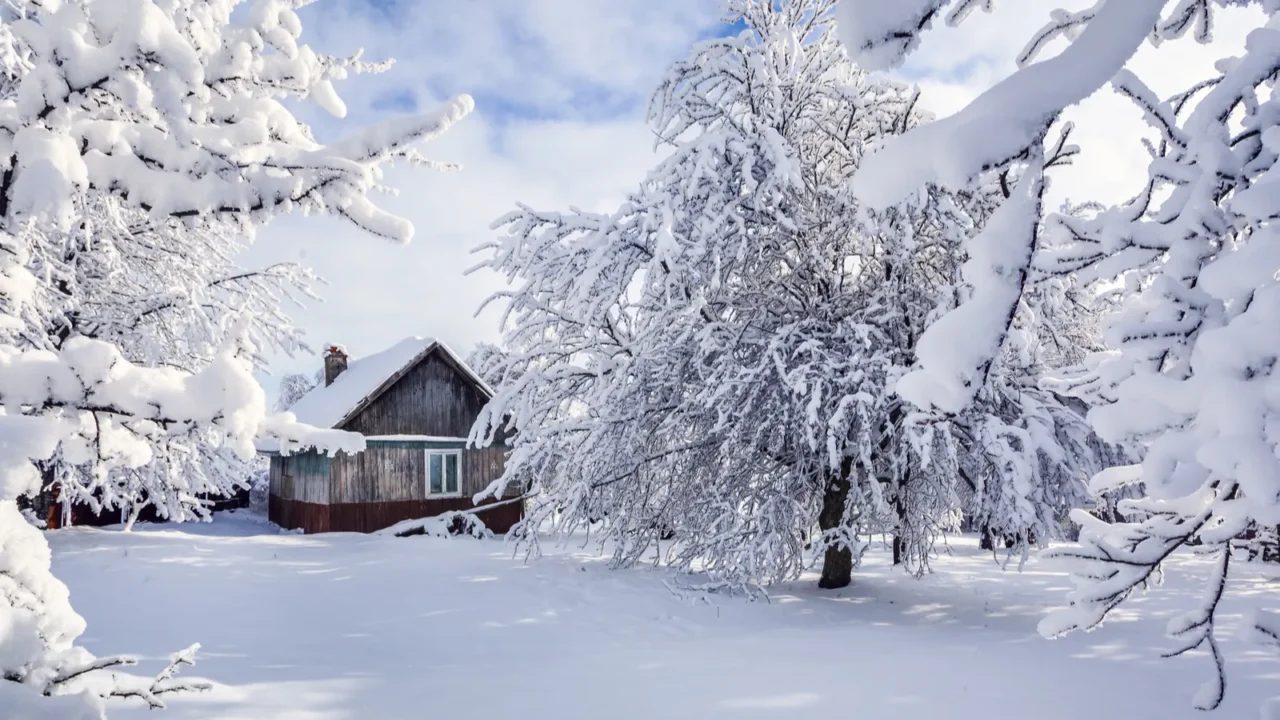 winter fairytale in the mountain village