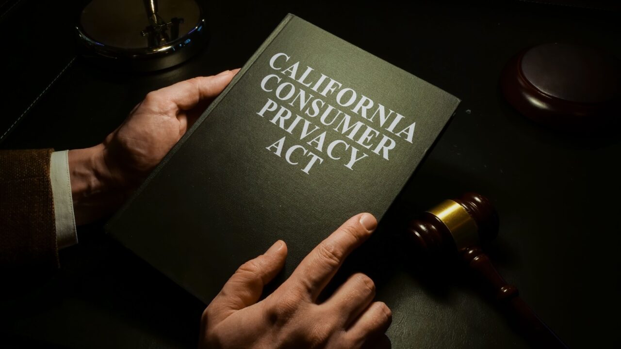Man reads California Consumer Privacy Act CCPA law.