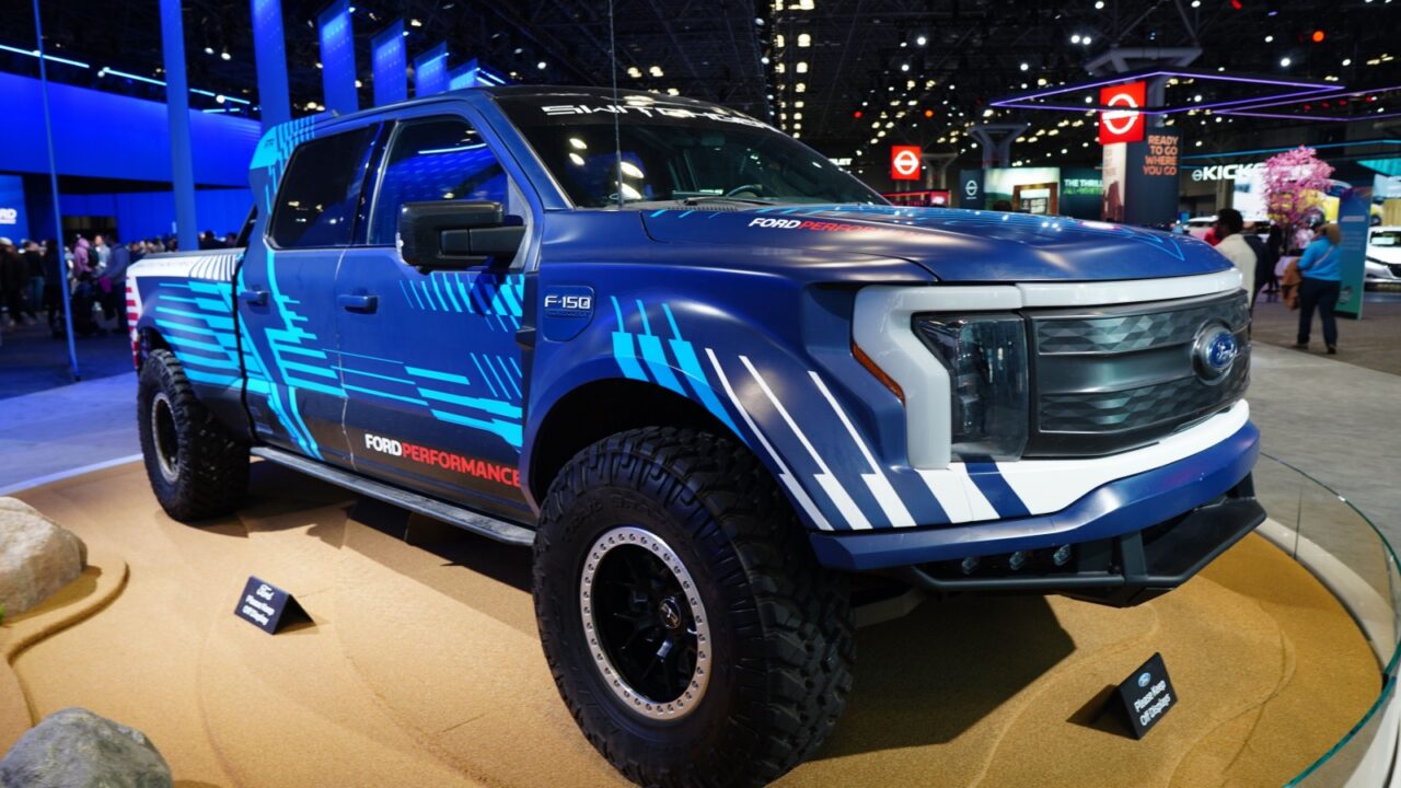 New York, New York, USA - March 31, 2024: Ford F-150 Lightning SwitchGear at the New York International Auto Show