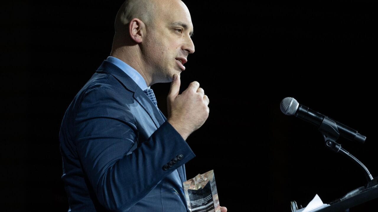 Anti-Defamation League CEO Jonathan Greenblatt speaks during 2023 National Action Network (NAN) Triumph Awards at Jazz at Lincoln Center in New York on October 16, 2023