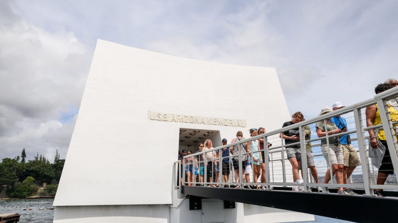 Pearl Harbor, Hawaii - March 29, 2022: Exhibits and sights within Pearl Harbor and USS Arizona Memorial on Oahu