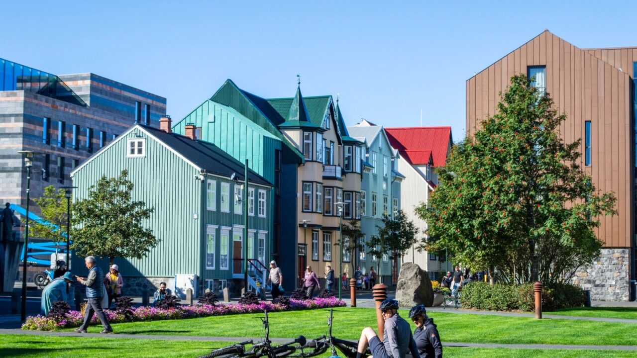 Reykjavik, Iceland, Aug.31, 2025. People enjoy time at Rekjavik city centre on a sunny day.Reykjavik, Iceland, Aug.31, 2025. People enjoy time at Rekjavik city centre on a sunny day.