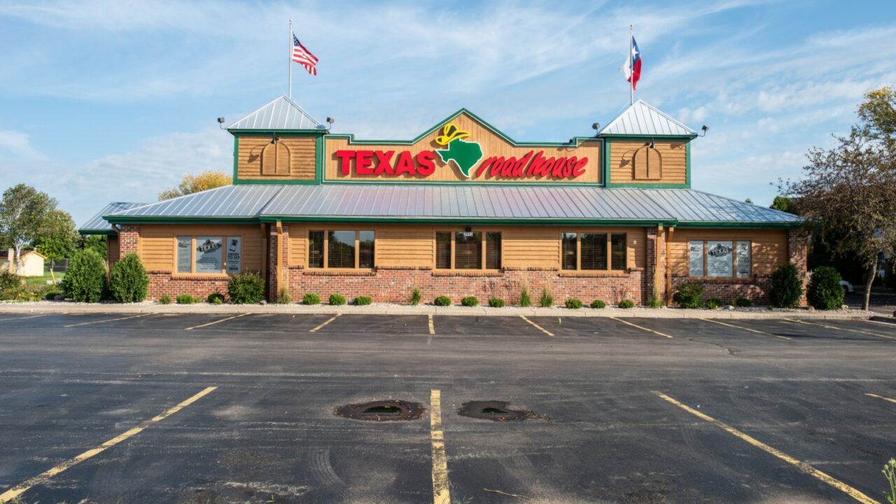Appleton, WI - 24 September 2019: Texas Roadhouse steak house during sunrise that serves great steak and other food.