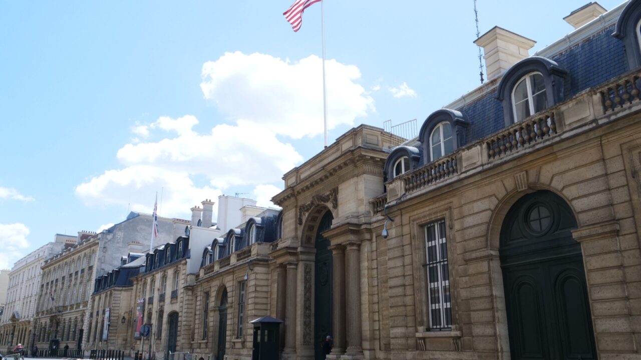 Paris, France - July 6th 2020: The US Embassy in Paris