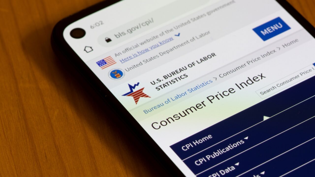 Portland, OR, USA - Jan 12, 2022: Webpage of the Consumer Price Index (CPI) is seen on the U.S. Bureau of Labor Statistics website on a smartphone. U.S. inflation jumped at fastest pace since 1982.