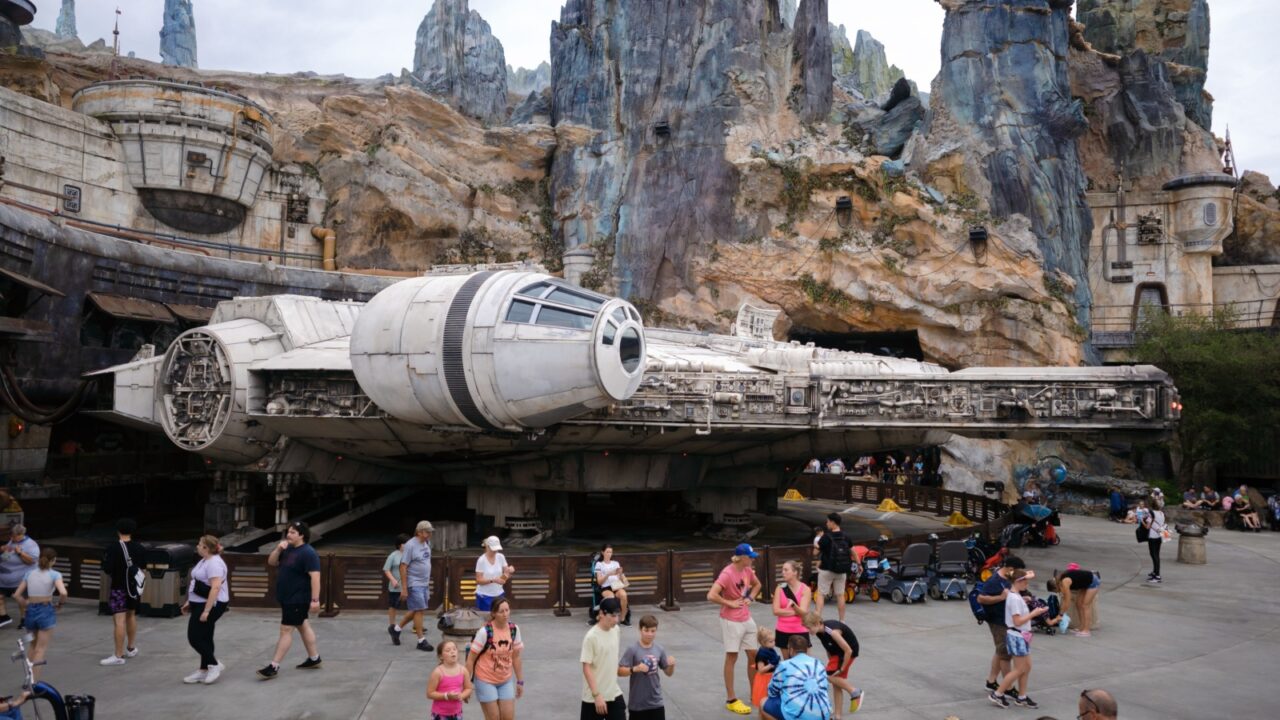 A Millennium Falcon Star Wars Galaxy's Edge at Disney World Hollywood Studios