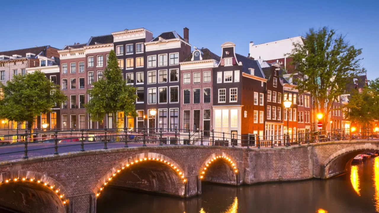 amsterdam tranquil canal scene holland