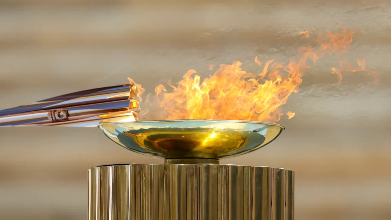 athens greece march 19 2020 olympic flame handover ceremony