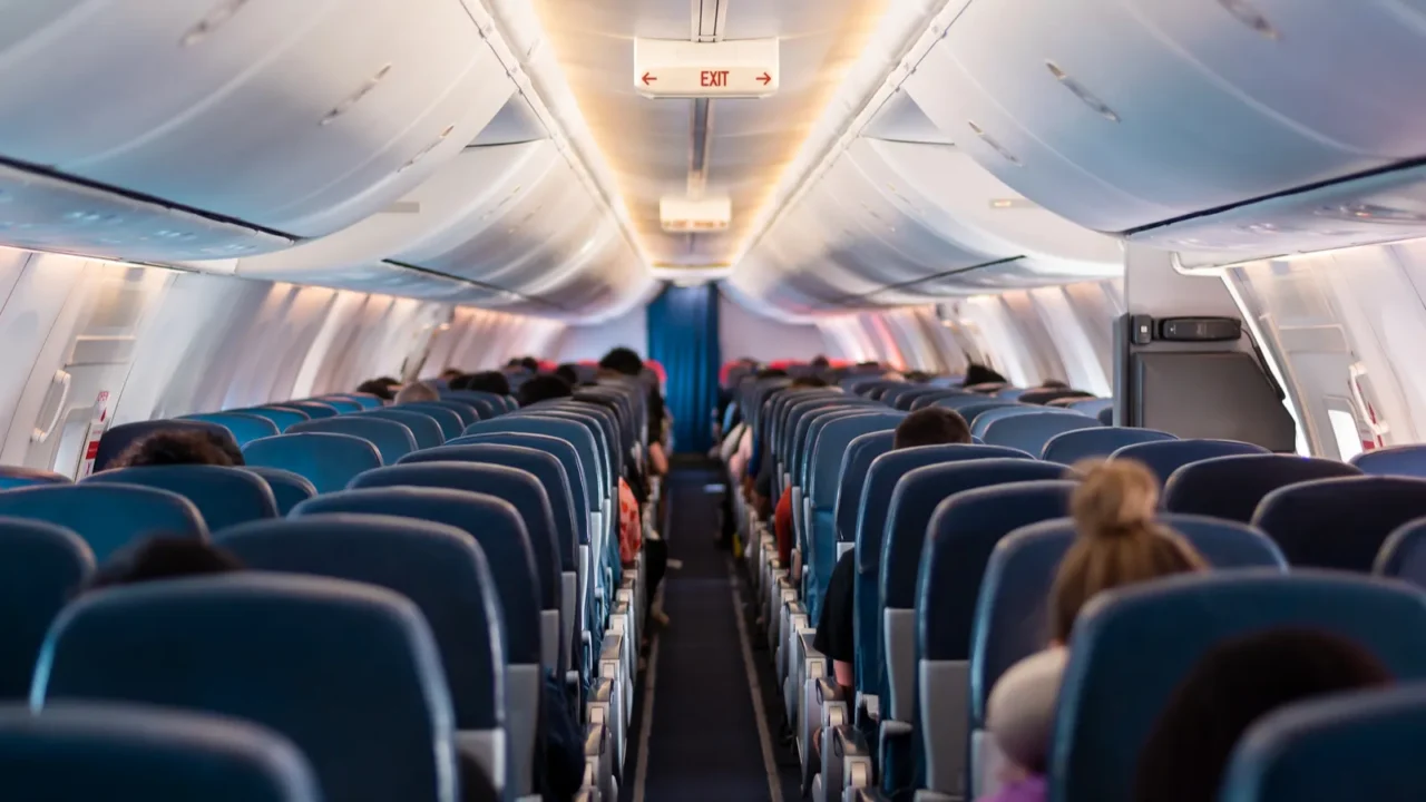 background of airplane seats