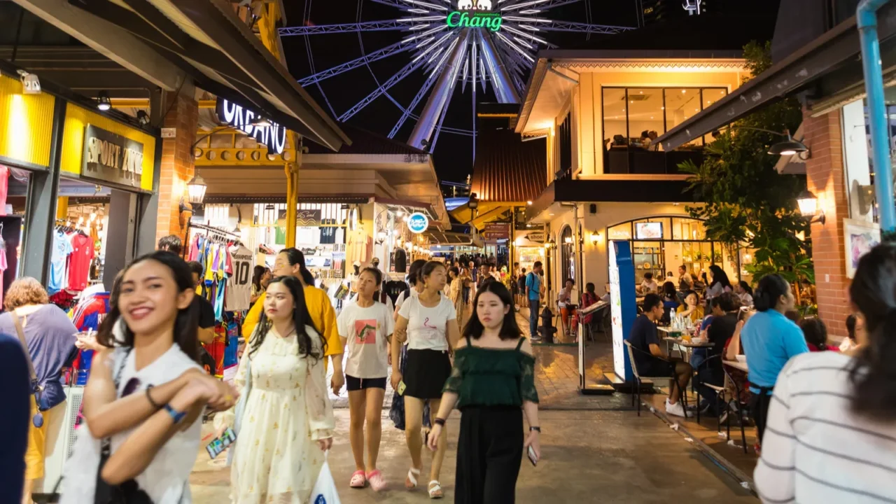 bangkok thailand  july 28 2019 a crowded alley at