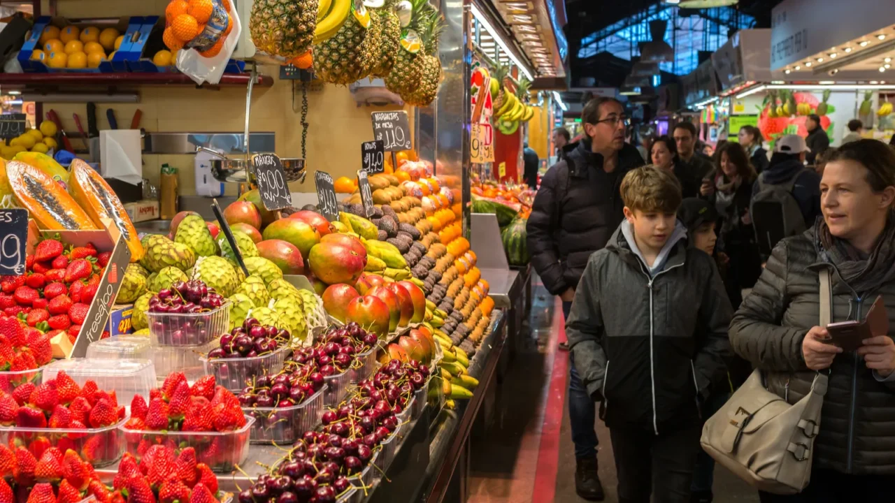 barcelona spain march 24 2018 the mercat de sant