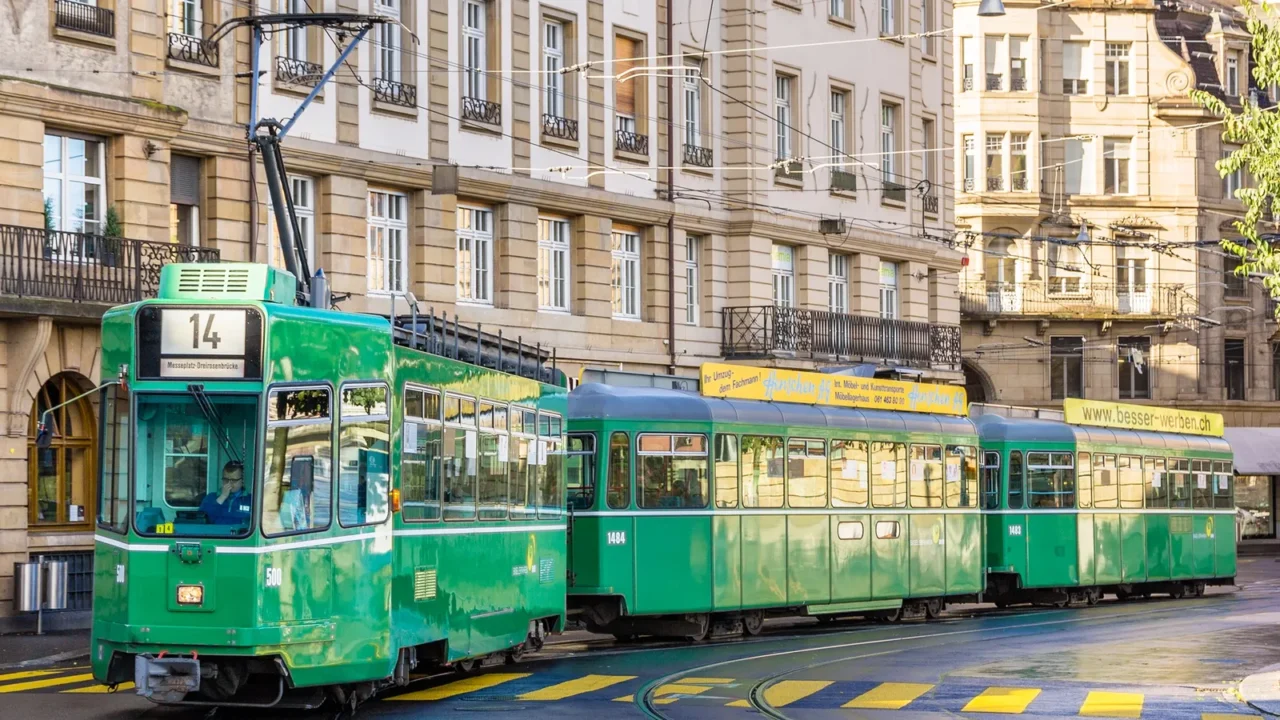 basel switzerland november 03 be 44 swp tram in