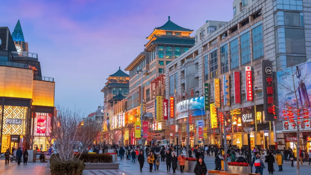 beijing china  jan 9 2020 wangfujing is a shopping