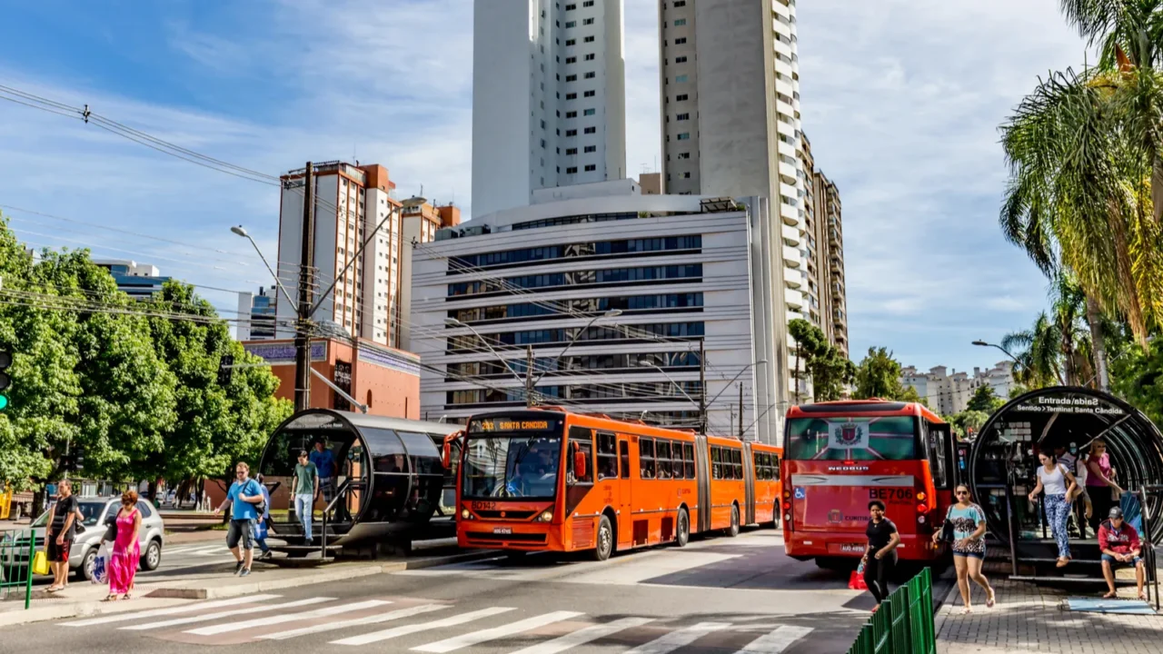 curitiba paranabrazil december 27 2016 bus stop