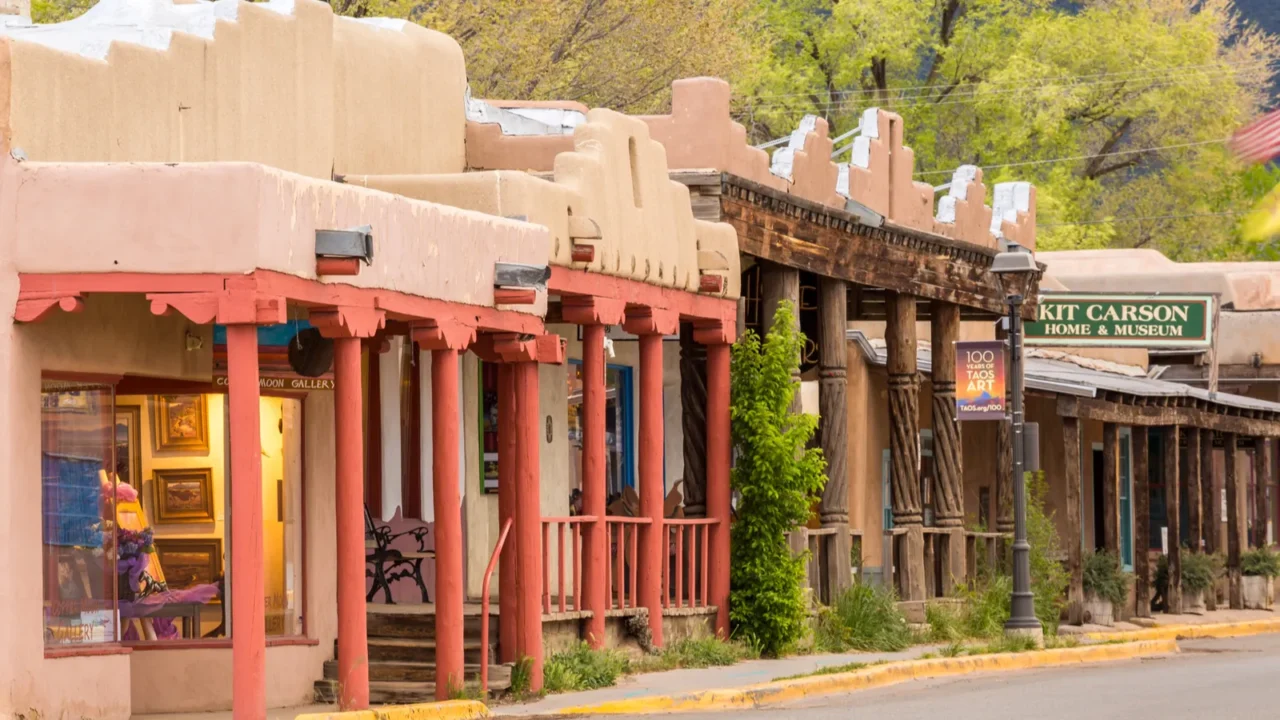 buildings in taos which is the last stop before entering