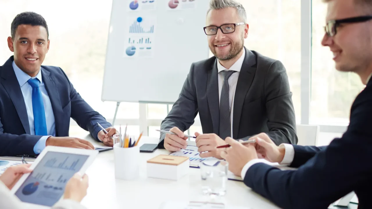 businesspeople working in office
