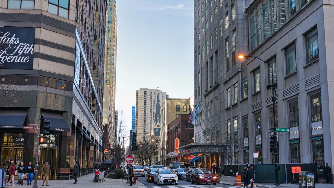 chicago illinois usa march 2018 spring chicago cityscape