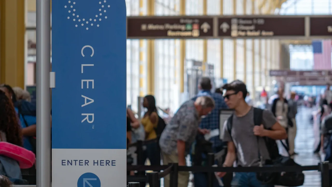 clear airport line shortcut service line at tsa security checkpoint
